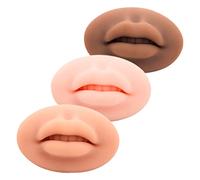 Mipcase Máscara Labios Silicona 3 Piezas Suave Elástico Tamaño Real Para Práctica Profesional Tatuajes Labio Portátil Piel Sintética Profesional Accesorios Maquillaje
