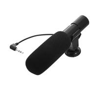 Mipcase Micrófono de Vídeo para Cámara DSLR, para Reportajes, Compatible Amplio, ABS, Negro, Ángulo 90/120° para Voces