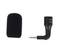 Mipcase Micrófono Miniatura para Teléfono Móvil Conector 3,5 Mm, Portátil y Ligero, Color Negro, Accesorio para Karaoke y Grabación de Video en Casa, Compatible Smartphones y Tabletas