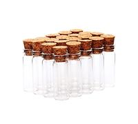 Mipcase Mini Botella de 24piezas 1.5Ml con Corcho Frasco de Vidrio Transparente Decorativo para Bodas y Fiestas Accesorio de Bricolaje para Mensajes