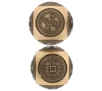 Mipcase Monedas de Latón Pequeñas 2 Piezas, Juguete Giratorio de Seis Caras para Aliviar Estrés, Adorno Decorativo Vintage para Escritorio y Decoración del Hogar, Adecuado para Personas