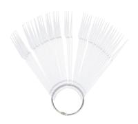 Mipcase Muestrario de Uñas Puntas Plegables Tipo Abanico, 100 Piezas de Esmalte, Color Blanco, Material ABS, para Salón DIY