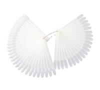 Mipcase Paletas de Colores de Uñas Abanico 2 Juegos 50 Piezas Palitos de Esmalte Plástico Blanco Expositor para Salón Manicura Pedicura Kit Decoración Uñas