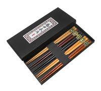 Mipcase Palillos de Madera Natural Reutilizables Antideslizantes 5 Pares Cuadrados para Vajilla Casera y Restaurante Ligeros y Resistentes para Cenas Asiáticas y Sushi