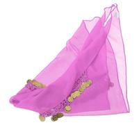 Mipcase Pañuelo Tribal Étnico para Danza del Vientre para Mujer Tocado Monedas en Gasa Ligera Color Lavanda Accesorio para Disfraces y Bailarina Adecuado para Festivales y Actuaciones