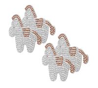 Mipcase Parche Bordado Termoadhesivo de Caballo Año, 4 Piezas Pequeñas, Gemas de Imitación Dorados para Coser o Planchar en Chaquetas, Vaqueros y Mochilas Decorativas