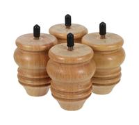 Mipcase Patas de Muebles de Madera de Caucho sin Terminar de 8 CM 4 Piezas Patas Torneadas Forma de Calabaza para Sofá Silla Gabinete y Mesita Elevadores para Muebles y Bricolaje
