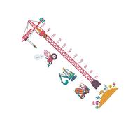 Mipcase Pegatina de Pared para Medir Altura Niños Diseño de Grúa Torre, Vinilo Artístico de Pvc, Fácil Aplicación, Decoración para Habitación Infantil, 2 Piezas 30x90 Cm
