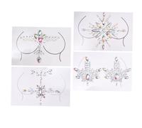 Mipcase Pegatinas Pecho y Cuerpo Joyas Corporales De Gemas De Imitación 4 Piezas Tamaño Estándar Para Fiesta y Festival Accesorios De Belleza Segura y Moderna