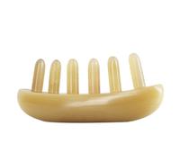 Mipcase Peine de Cuerno de Buey Natural 6 Dientes para Masaje del Cuero Cabelludo Cepillo Ancho Antiestático para Cuidado del Cabello Seco y Húmedo Herramienta de Masaje Relajante para