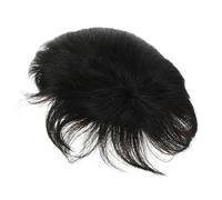 Mipcase Peluca De Hombre Postizo Clip Negro, Complemento De Cabello 13x14 Cm Para Uso Diario, Tupé Ventilado Para Hombres Cabello Fino, Aspecto Natural y Cómodo