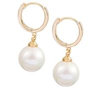 Mipcase Pendientes De Aro De Perla Colgantes Gancho De Aleación Dorada Para Mujer, Ligeros y Seguros, Joyería Elegante Para Uso Diario y Ocasiones Obsequios