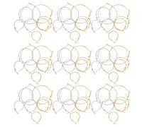 Mipcase Pendientes de Aro Semiabiertos para Mujer Cierre de Camarón 64 Piezas Colores Dorado y Blanco K Pendientes Redondos Grandes para Bisutería DIY y Accesorios de Moda