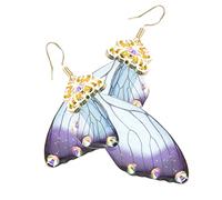 Mipcase Pendientes Largos de Alas de Insecto Pendientes Colgantes para Mujer Joyería Hipoalergénica de Plata para Uso Diario