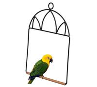 Mipcase Percha Portátil para Loros y Colibríes Soporte de Madera y Hierro Resistente Columpio para Jaulas Grandes y Complementos para Aves Fácil de Colgar Jardín o Exteriores