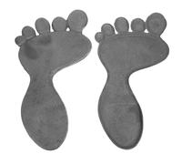 Mipcase Piedra de Paso Jardín, Piedras Retro para Caminar de Hierro Fundido, 1 Par, Plata, Huella de Pie, Decoración de Jardín y Paisajismo, Resistente Intemperie