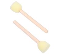 Mipcase Pincel de Esponja Redondo con Mango de Madera Esponja de 2 CM Color Amarillo Set de 20 Unidades para Pintar y Manualidades Adecuado para Dibujo Infantil y Educación Artística