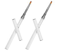 Mipcase Pinceles para Uñas Gel Doble Punta 2 Unidades Metálicos Portátiles Herramientas para Detalles de Uñas Profesionales Salón y Uso Diario