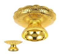 Mipcase Plato de Ofrenda Budista de Loto Dorado Bordes Elevados, Frutero Versátil de Ps Elegante para Uso en Templo y Decoración del Hogar Reutilizable