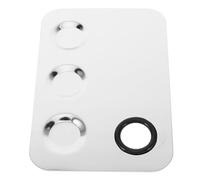 Mipcase Plato para Mezclar Maquillaje, Paleta de Mezcla de Maquillaje de Acero Inoxidable, Plata, 3 Compartimentos, para Barras de Labios y Bases Líquidas, para Maquilladores