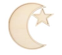 Mipcase Posavasos de Mosaico de Madera en Forma de Luna y Estrella Base para Manualidades DIY Plato Rústico sin Tratar para Posavasos de Tazas y Soportes para Plantas Decoración del