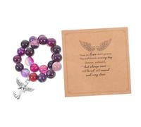 Mipcase Pulsera de Cuentas de Piedra para Duelo con Tarjeta Regalo Conmemorativo para Mujer Memoria Querido Accesorio Versátil para Condolencias y Apoyo Emocional