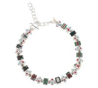 Mipcase Pulsera Suerte Estilo Mahjong Ajustable para Mujer, Pulsera Feng Shui de Cuentas Fichas de Mahjong Plateada, Joya China Tradicional para Atraer Riqueza y Buena Fortuna