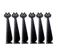 Mipcase Regla de Madera Forma de Gato Negro, 6 Unidades, para Estudiantes y Material Escolar, Regla Recta de Dibujos Animados, Clara y Precisa para Dibujo y Uso Escolar