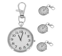 Mipcase Reloj de Solapa Colgante para Enfermera Gancho, Acero Inoxidable, Diseño Clásico de Bolsillo, Paquete de 4 Piezas para Uso en Sala de Examen y Diario