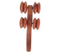 Mipcase Rodillo Masajeador de Madera Natural para Cuerpo y Espalda Herramienta Manual con Ruedas para Masaje Relajante y Alivio Muscular Diseño Ergonómico Portátil y Duradero