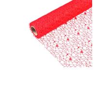 Mipcase Rollo de Gasa para Manualidades Escolares, Malla Jacquard Roja para de Cortinas y Colgantes, Tela Ligera para Proyectos Infantiles y Accesorios DIY