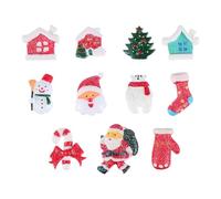 Mipcase Set de 20 Colgantes Navideños Planos de Resina para Manualidades DIY Amuletos Decorativos para Scrapbooking y Adornos Festivos para Decoración de Nevera