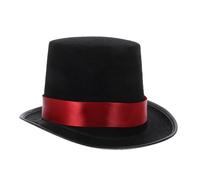 Mipcase Sombrero de Mago Cinta Roja 16cm Gorro de Conjuración de Tejido Accesorio de Cosplay y Prop de Interpretación para Fiestas y Actuaciones en Escenario