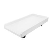 Mipcase Soporte de Torre de Computadora Debajo del Escritorio, Elevador de Host de Computadora, Abs E Hierro, Blanco, 4 Ruedas Giratorias con Freno, para Suelo y Alfombra