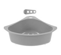 Mipcase Soporte para Esponja de Fregadero de Cocina Gris Ventosa Cesta Escurridora Triangular de Plástico PP Resistente Organizador Colgante para Esponjas y Utensilios Adecuado para