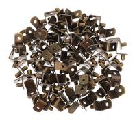 Mipcase Soportes para Estantes Ajustables de Hierro con Orificios 6.0x8.5 Cm, 100 Unidades, Soporte Retro para Gabinetes, Muebles y Estanterías, Clips para Estanterías de Madera