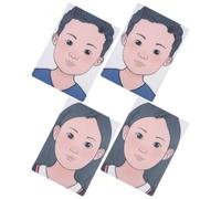 Mipcase Tableros de Práctica y Plantillas Coloridas de Plástico Diseño Realista 4 Piezas A4 Reutilizables para Pintura Facial para Entrenamiento en Técnicas de Maquillaje