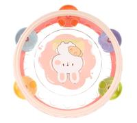 Mipcase Tambor de Mano Infantil Doble Juguete Educativo para Desarrollo Instrumento de Percusión Portátil para Niñas Tambor de Plástico Resistente Rosa