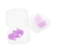 Mipcase Tapones Oídos De Silicona Antirruido, 2 Pares, Diseño De Doble Capa, Reducción De Ruido Para Dormir, Protección Auditiva Cómoda Para Dormir, Viaje y Descanso, Color Púrpura
