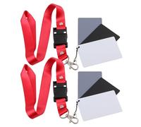 Mipcase Tarjetas de Balance de Blancos y Pequeñas con Correa Ajustable Cuello Acrílico Resistente para Fotografía y Vídeo Comprobador de Exposición Portátil para Uso Exteriores