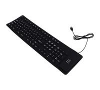 Mipcase Teclado Duradero y Portátil de Silicona Negro USB 109 Teclas Enrollable Resistente al Ácido y Álcalis Bolsa para Viaje y Oficina