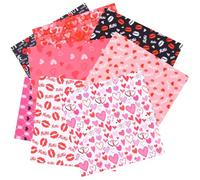 Mipcase Tela de Algodón para Patchwork de San Valentín, 8 Piezas 50x50 Cm Estampado de Corazones, Resistente para Manualidades y Costura DIY en Decoración y Proyectos Creativos