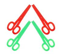 Mipcase Tijeras De Broma Gigantes De Plástico para Disfraz, Accesorio Teatral De Halloween, Herramienta De Corte Falsa, Color Roja y Verde, Juego De 4 Piezas para Fiestas y Actuaciones