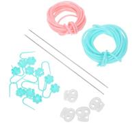 Mipcase Topes para Agujas de Tejer de Plástico 2 Agujeros, Tubos Flexibles para Sujetar Puntadas de Tejido y Crochet, Juego de Cordones para Mantener Puntos Seguros en Manualidades