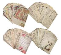MIPIACE 120 Piezas Papel Scrapbooking Vintage 20 x 15 cm Vintage Paper Scrapbook Papel Decoupage 4 Temas Papels Decorativo para Páginas Retr Diario Cuaderno DIY Álbumes Carta Recortes Fotos