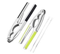 MIPIACE 2 Piezas Cascanueces De Nueces Abridor de Nogal Cascanueces Multifuncional con Mango Ergonómico Cascanueces Acero Inoxidable con 2 Aguja de Pulpa Casca Nueces para para Frutos Secos Concha