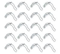 MIPIACE 20 Piezas Pasadores de Seguridad Forma de D 4 x 45 mm Pasadores Plegables de Tubería Acero Galvanizado Bloqueo del Eje del Pasador para Granja Césped Jardín Tractores Remolques