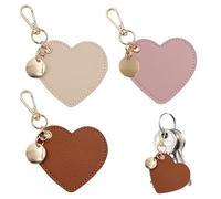 MIPIACE 3 PCS Llavero de Corazón de Cuero Sintético con Cierre de Aleación Llavero con Forma de Corazón Ilavero Corazon Colgante Decorar para Llavero para Coche Bolso Monedero Llave de Casa