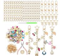 MIPIACE 343 Piezas Kit para Hacer Llaveros Personalizados Kit de Fabricación de Llavero Piezas Set de Llaveros Dijes Para Pulseras Diy Encantos Para De La Joyería De Bricolaje para BolsosLlaveros