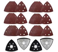 MIPIACE 4 Piezas Almohadilla de Lijado Triangular y 30 Papel De Lija Triangular 6 Hoyos Hojas de Lija Triangular Hojas de Lija Mouse 40/60/80/120/180/240 para Lijadora de Detalle Mouse Para Lijado